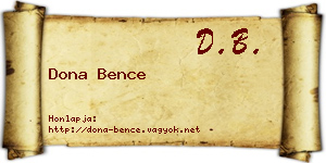 Dona Bence névjegykártya
